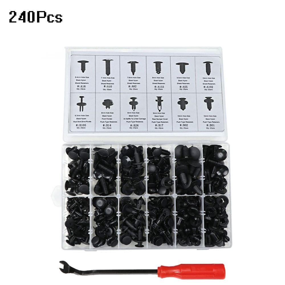 240Pcs Assorted Car Body Push Retainer Pin Rivet Fasteners - 2