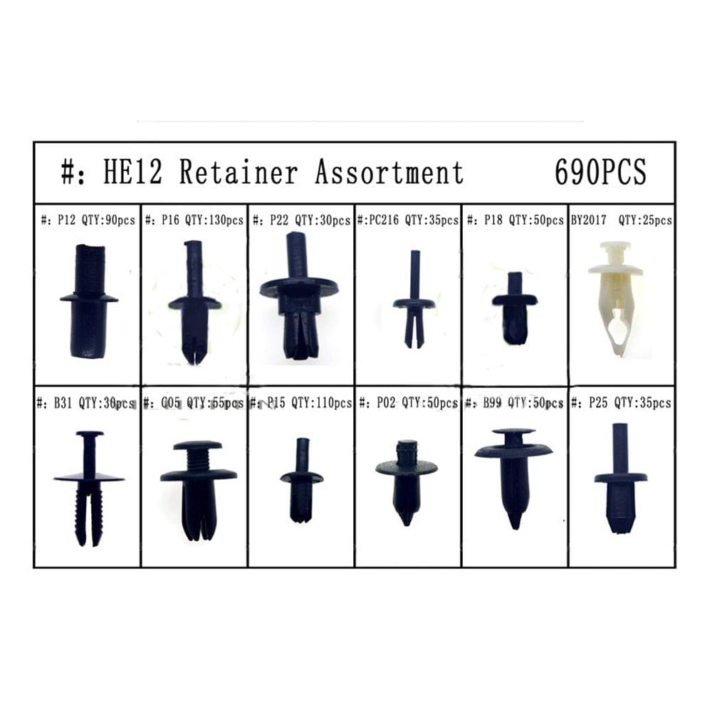 690Pcs Assorted Car Body Push Retainer Pin Rivet Fasteners - 3