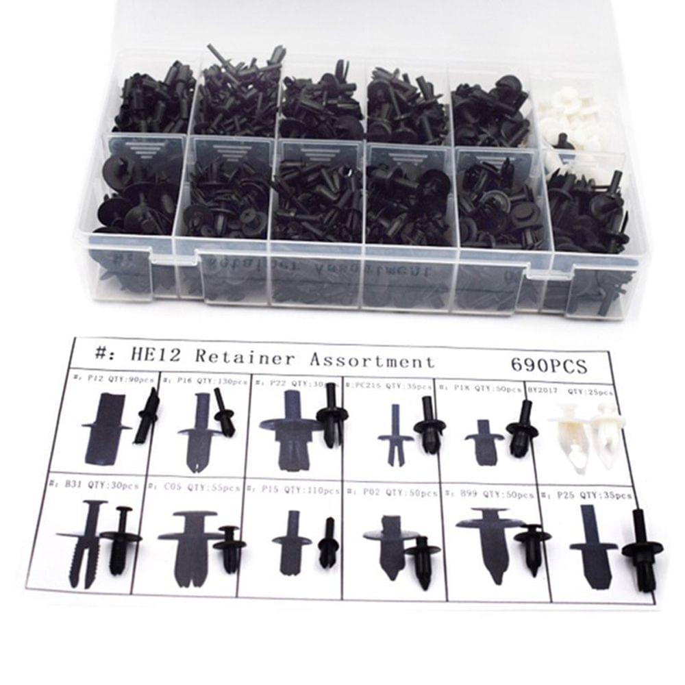 690Pcs Assorted Car Body Push Retainer Pin Rivet Fasteners - 3