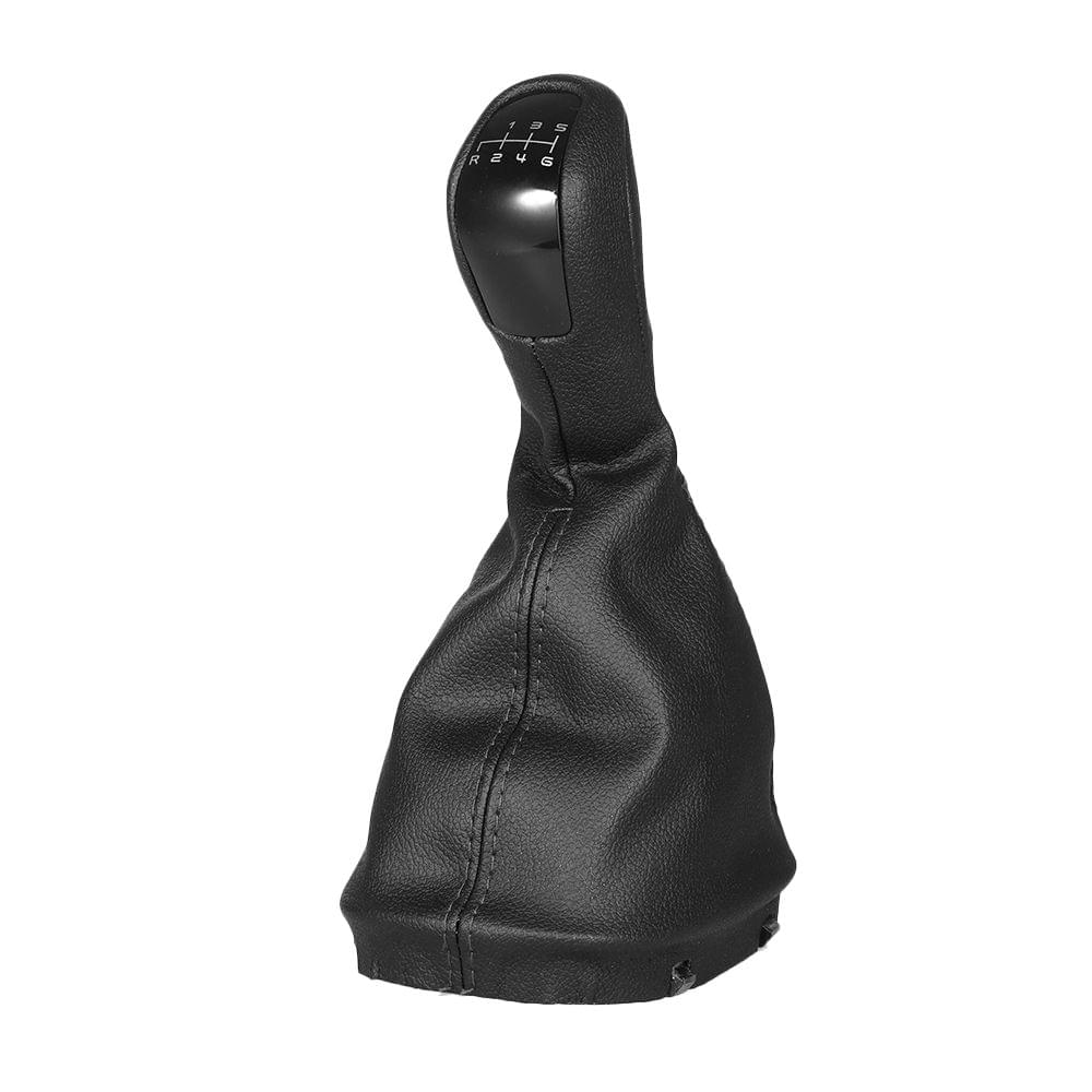 Car Gear Shift Knob Cover 6 Speed Black Leather Cover Case