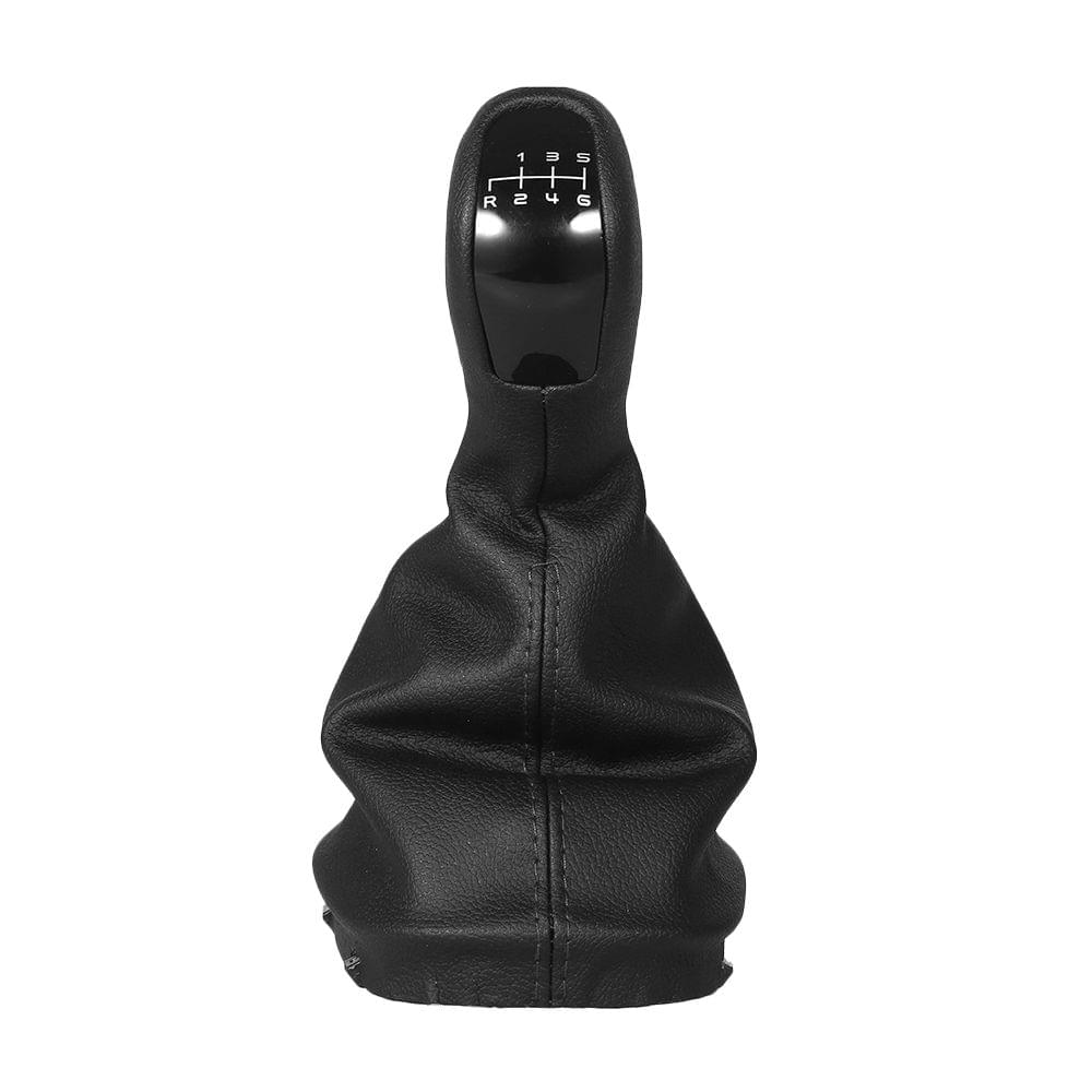 Car Gear Shift Knob Cover 6 Speed Black Leather Cover Case