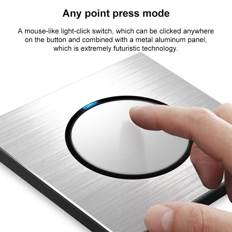 86mm Gray Aluminum Wire Drawing LED Switch Panel, Style:Blank Panel