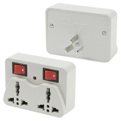 Plug Adapter, Travel Power 3 x UK Plug to AU Plug Adaptor with Switch (Style2)