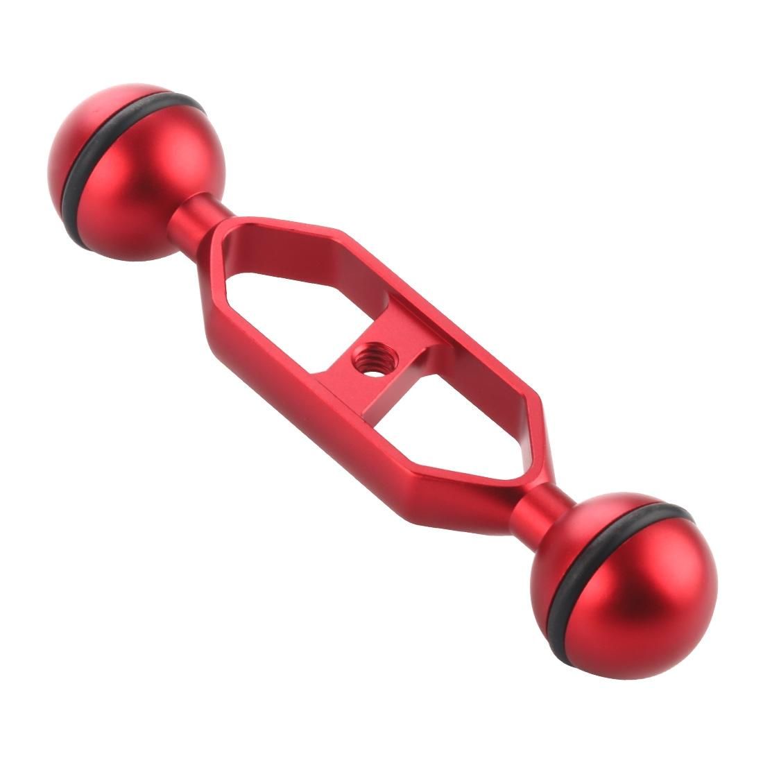 PULUZ 5.0 inch 12.7cm Aluminum Alloy Dual Balls Arm for Underwater Torch / Video Light (Red)