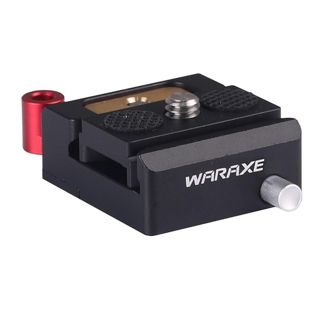 WARAXE 1632 Lock Knob Safety Slot Standard Adapter Clamp + Quick Release Plate (Black)