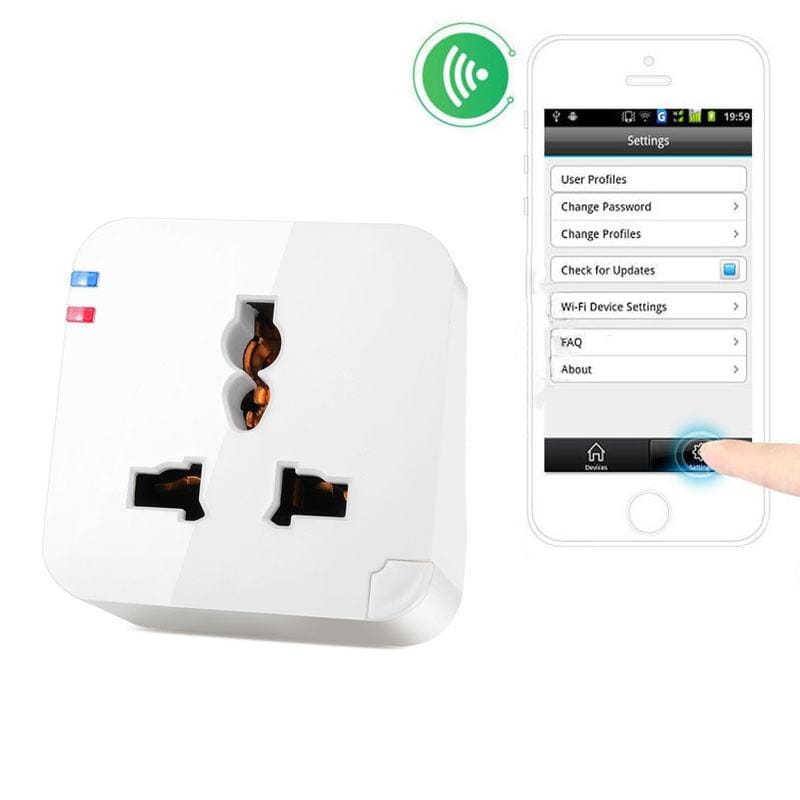 Small K WiFi Smart Power Socket with Mobile Phone Remote Control and Charging Protection Function (White)