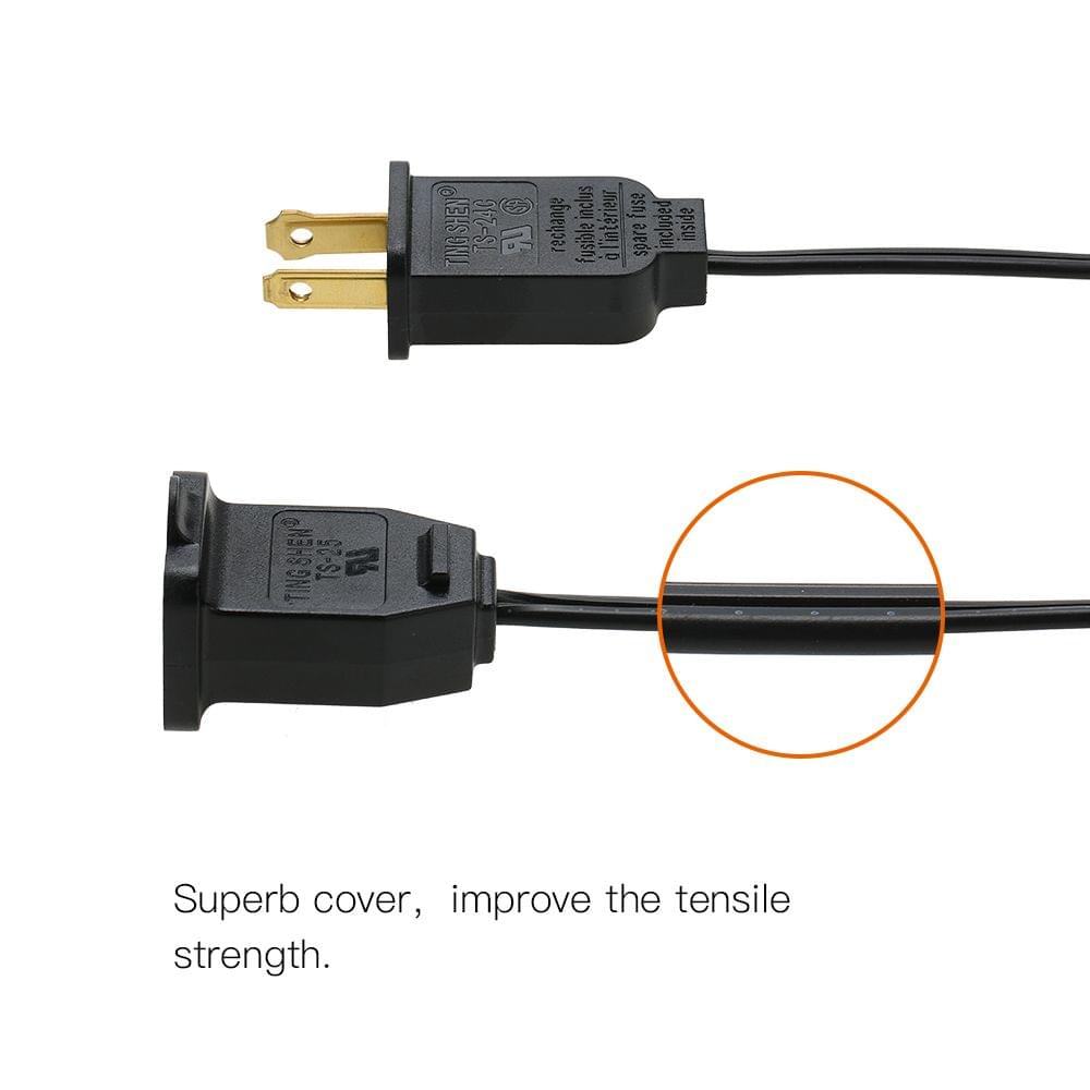 Tomshine 3M/9.8Ft Water Resistance IP20 Extension Cable for - US Plug