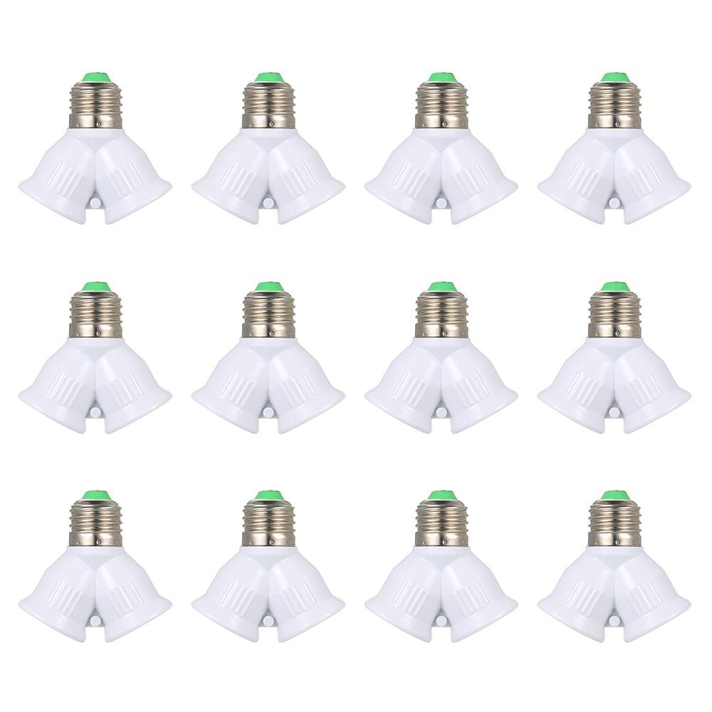 E27 Male to 2 Female Y Shape LED Light Bulb Base Adapter