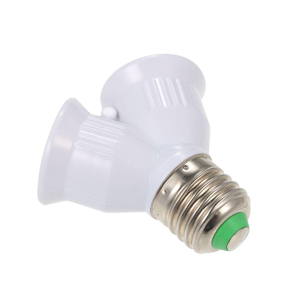 E27 Male to 2 Female Y Shape LED Light Bulb Base Adapter