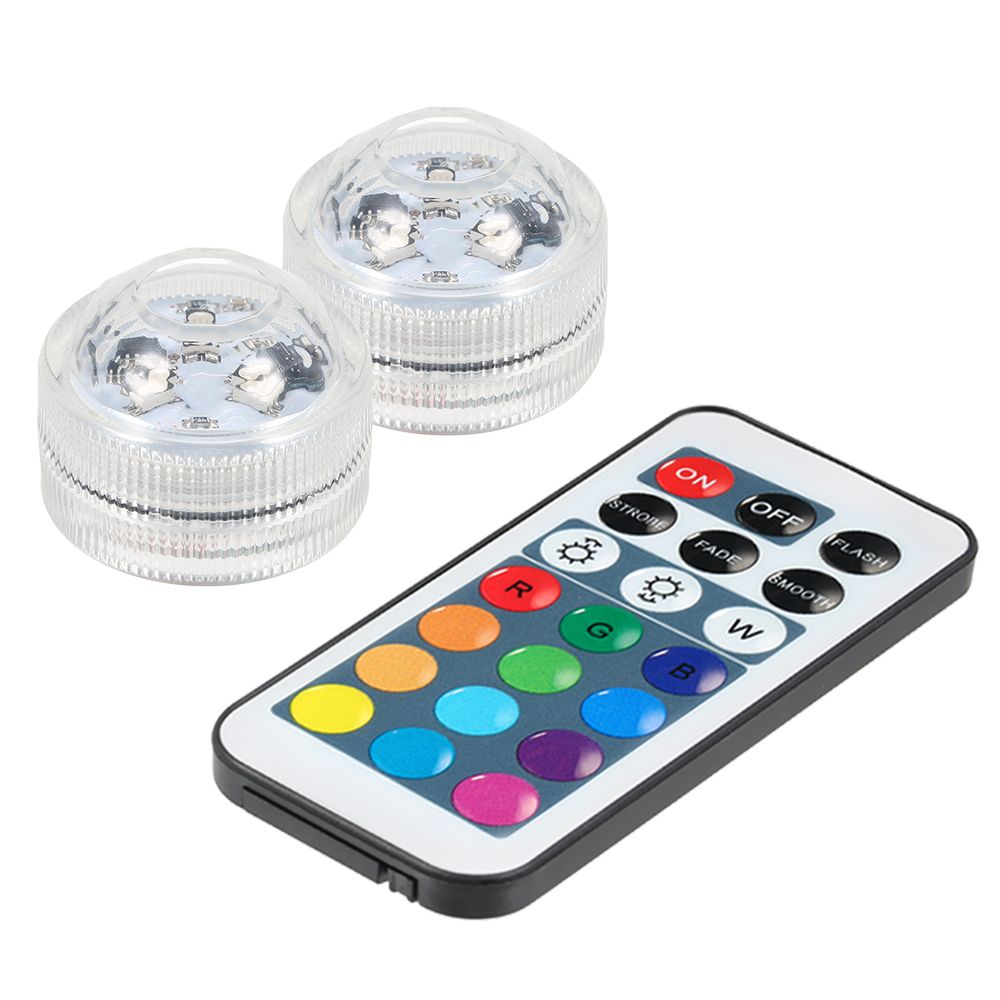 Mini LEDs RGB Submersible Light Colorful Lamp Underwater - 2pcs
