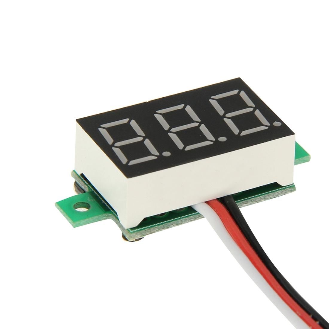 V20D 3 Wires DC 3-30V Green Light Display Mini Digital Voltage Panel Meter, Measure Voltage: DC 0-100V (Style4)