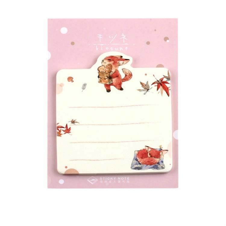 2 PCS Cute Cartoon Animal Note Notepad Diary Self-adhesive Glue Memo Post-it (Love Rabbit)