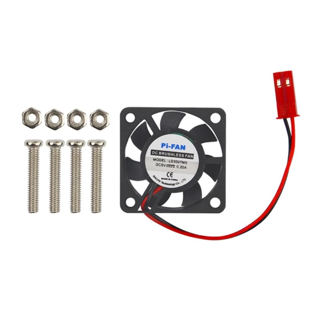 DC 5V 0.2A Mini Computer Case Cooler Cooling Fan with Screws Parts for Raspberry Pi 3B / 2B / B+, Size: 30x30x8mm (Black)