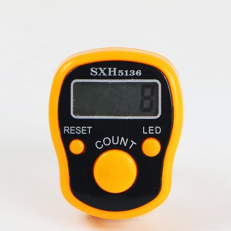Electronic Digital Counter Portable Hand Operated Tally LCD Screen Finger Counter, Random Color