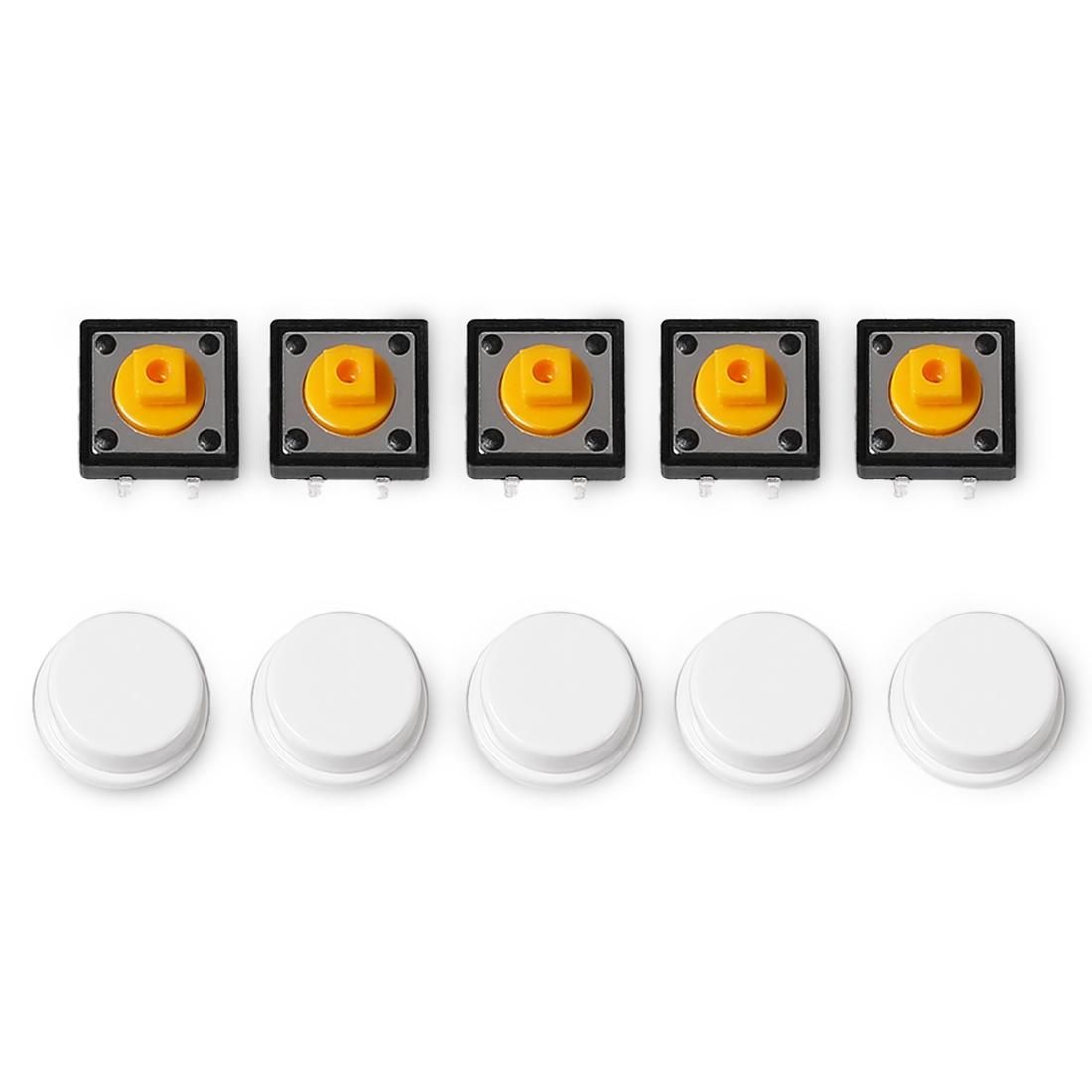 5 PCS LDTR-YJ030 Electrical Power Control 4-Pin Push Button Switches (White)