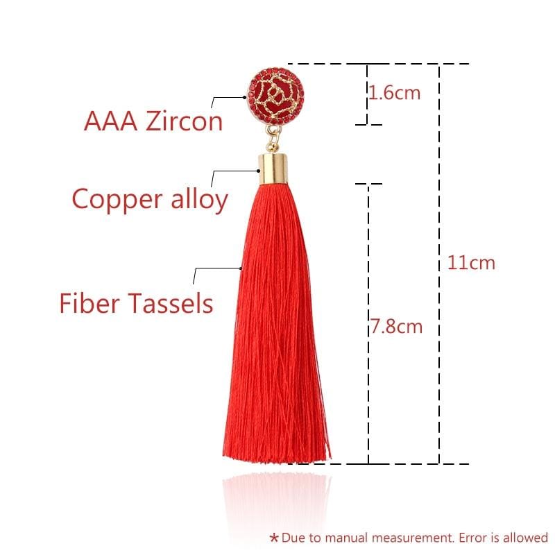 Bohemian Long Tassel Vintage Statement Drop Earrings for Women (White)