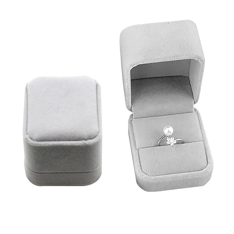 Exquisite High-end Flannel Jewelry Ornaments Box Accessories Gift Packed Box, Ring Box (Grey)