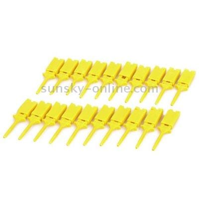 Plastic Flat Multimeter Test Hook Clip Probes for PCB IC (Yellow)