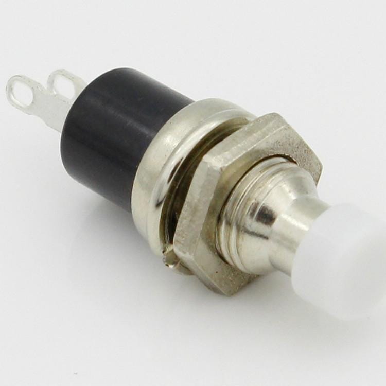 10 PCS 7mm Thread Multicolor 2 Pins Momentary Push Button Switch (White)