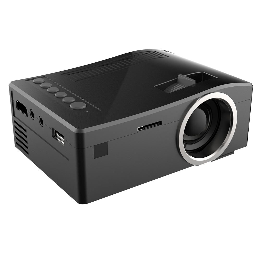 UC18 150 Lumens HD 320 x 180 Digital LED Projector with Remote Control, Support USB / SD / VGA / HDMI (Black)