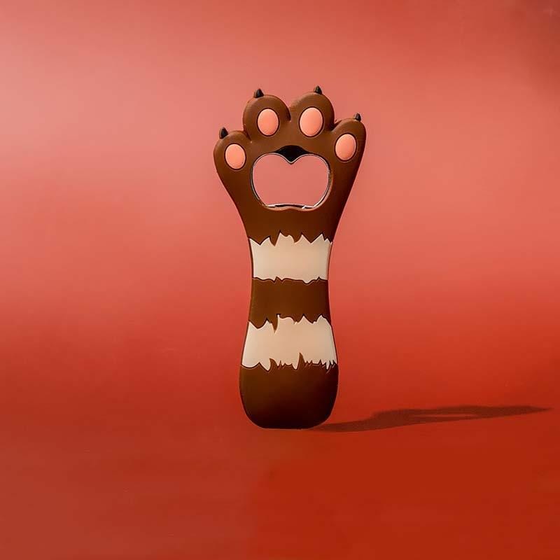 Cat Claw Personalized Beer Bottle Opener Cartoon Magnetic Fridge Magnet (Black)