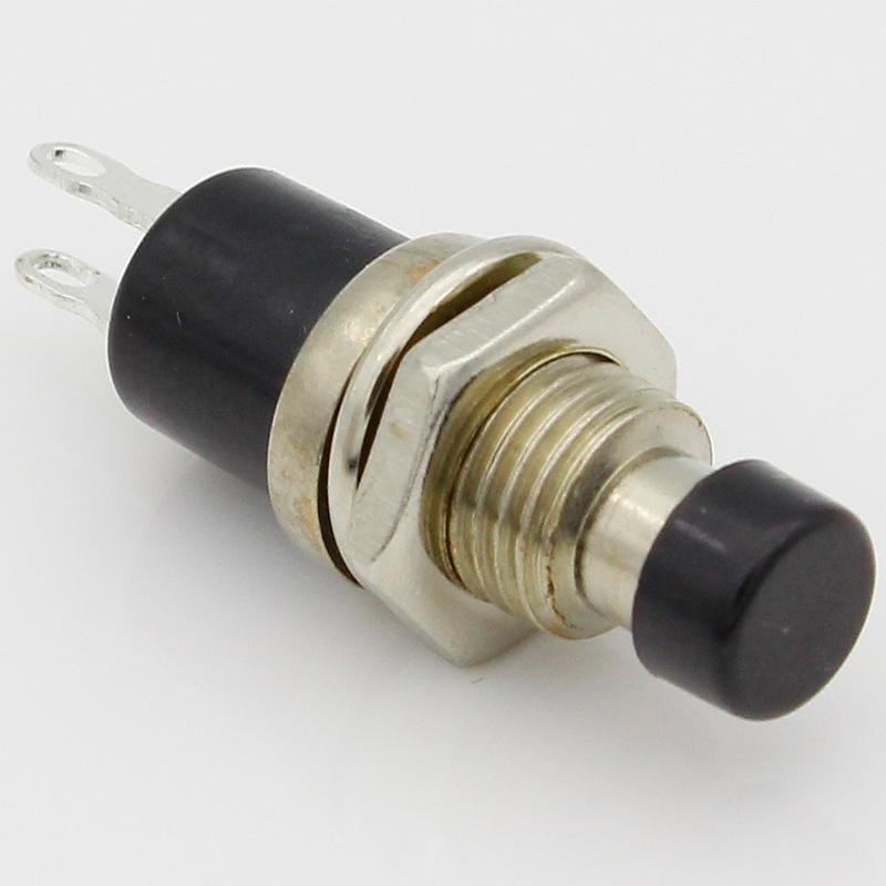 10 PCS 7mm Thread Multicolor 2 Pins Momentary Push Button Switch (White)