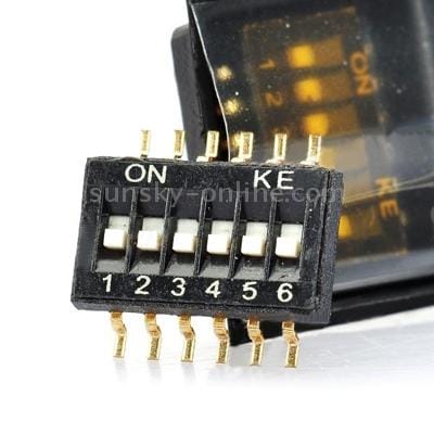 5 pcs DIY 6-Position 12-Pin Dip Switch (Black)