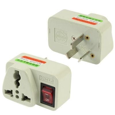 Plug Adapter, Travel Power 3 x UK Plug to AU Plug Adaptor with Switch (Style4)