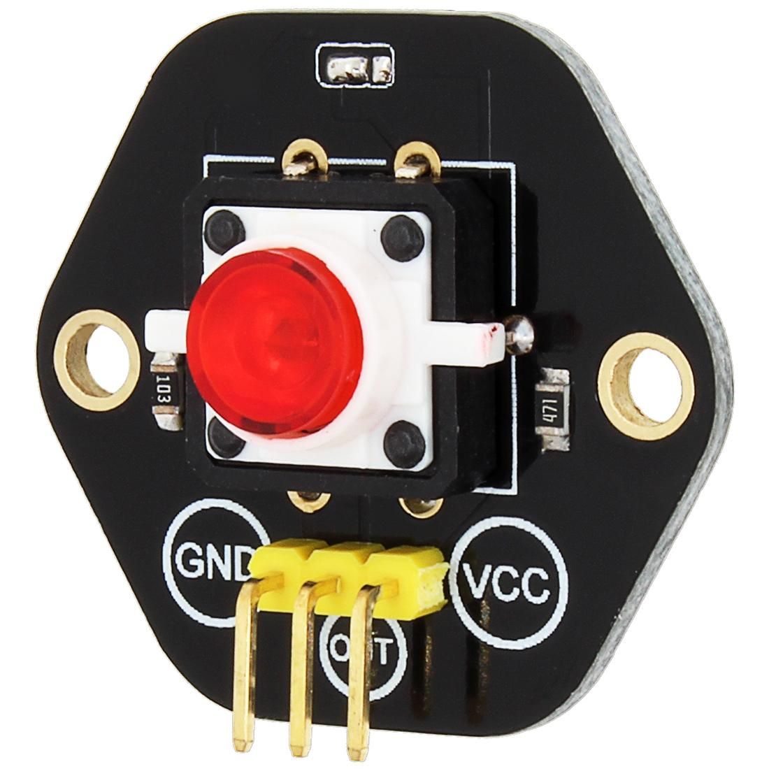 LandaTianrui LDTR-RM012 Digital Push Button with Red LED Indicator Light Module for Arduino UNO / MEGA / Raspberry Pi / AVR / STM32 (Black)