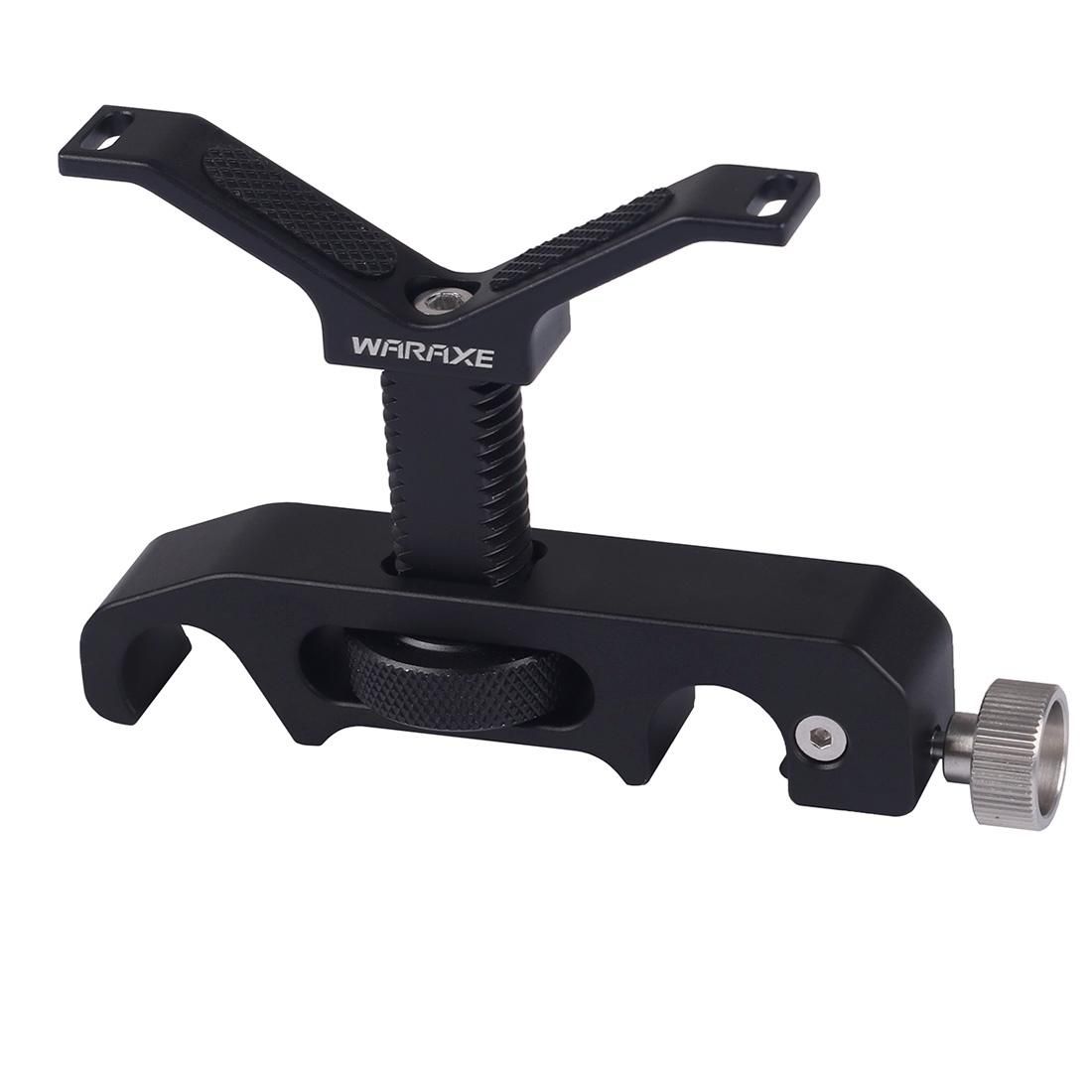 WARAXE 2639 Y Shape Telephoto Lens Support Bracket with Adjustable Knob for 15mm Rail Rod Support System (Black)