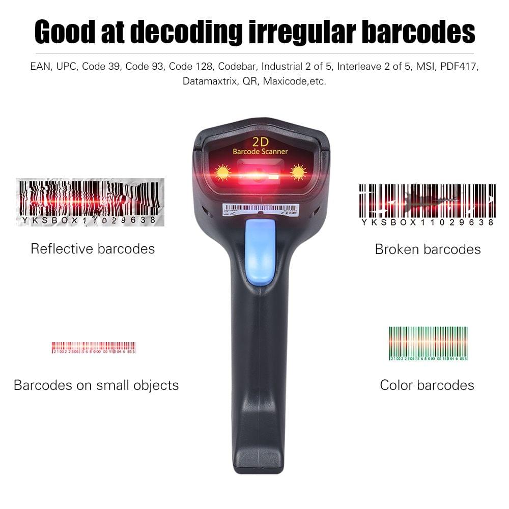 Aibecy BT Handheld Wireless 1D/2D/QR Barcode Scanner Bar