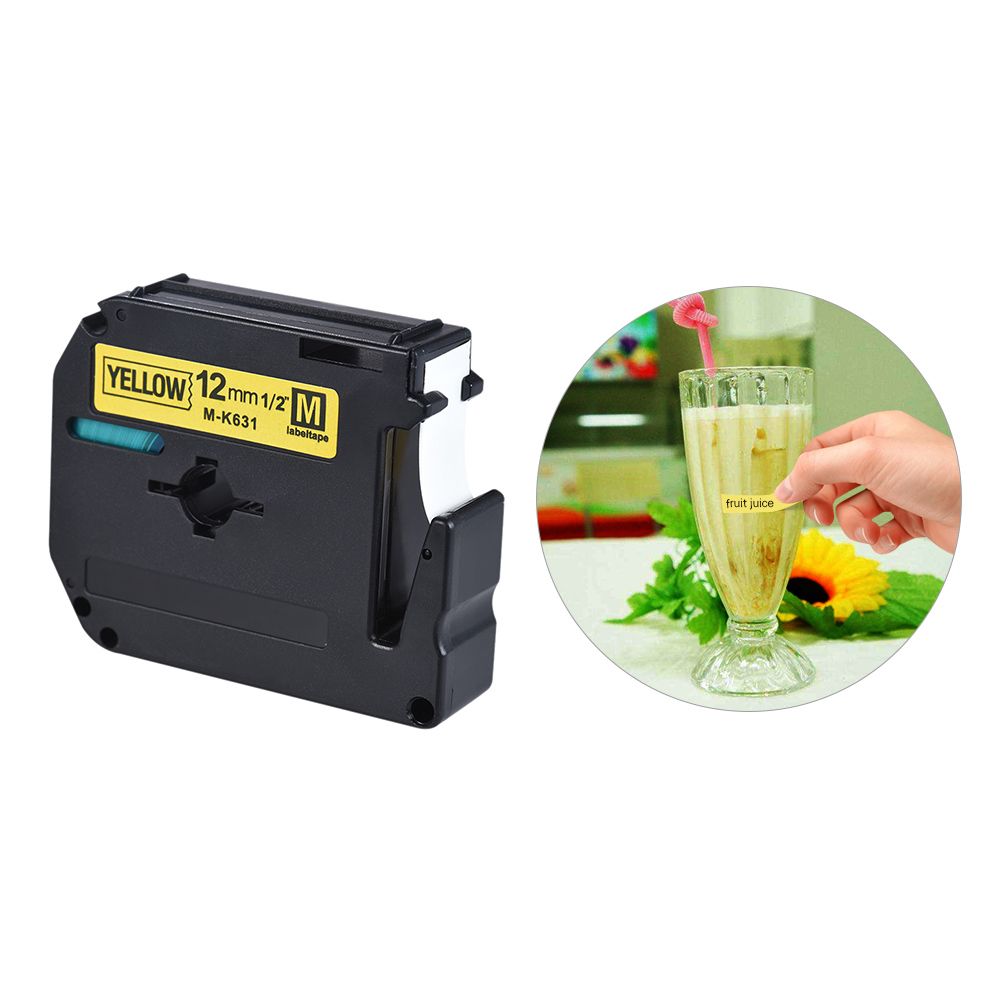 Black on Yellow Label Tape Compatible for Brother - 2