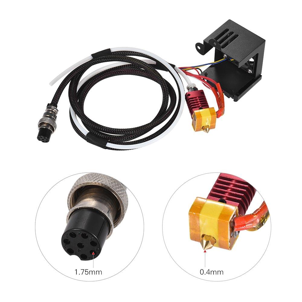 1pc Extruder Kits wth 0.4mm Output Nozzle Double Fans Fan