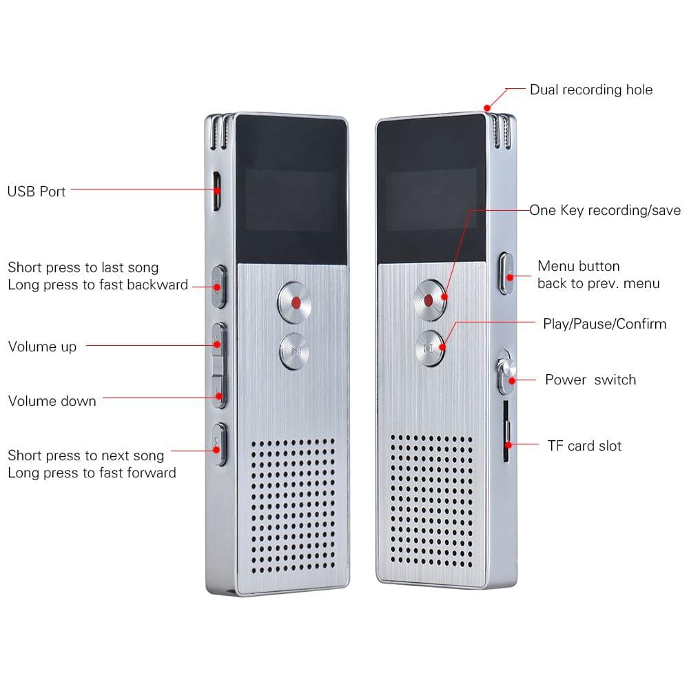 8GB Digital Voice Recorder Dictaphone MP3 Music Player