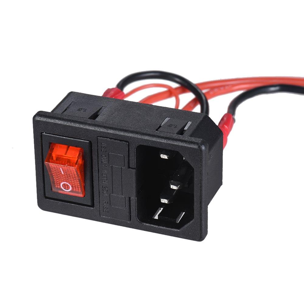 220V/110V 15A Power Supply Switch Male Socket with Fuse for