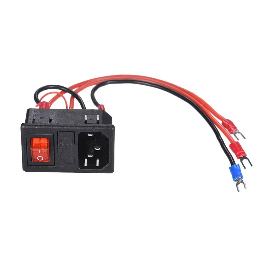 220V/110V 15A Power Supply Switch Male Socket with Fuse for