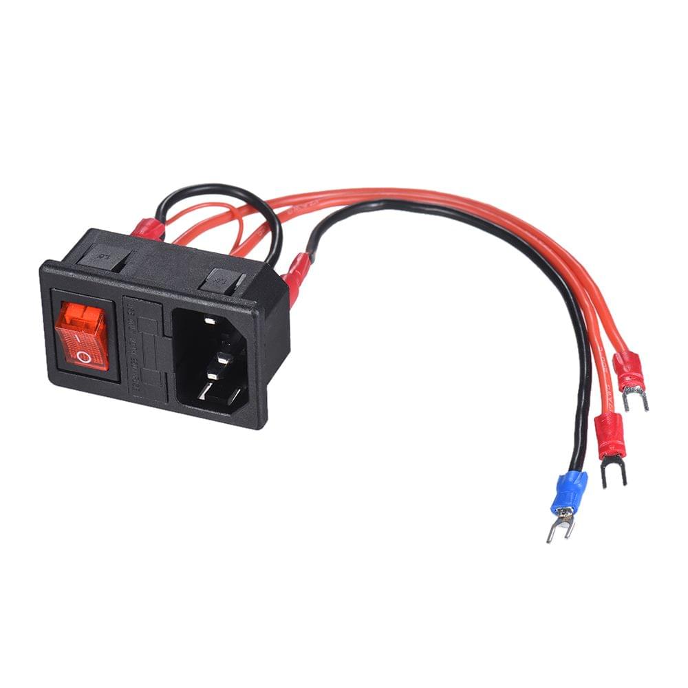 220V/110V 15A Power Supply Switch Male Socket with Fuse for