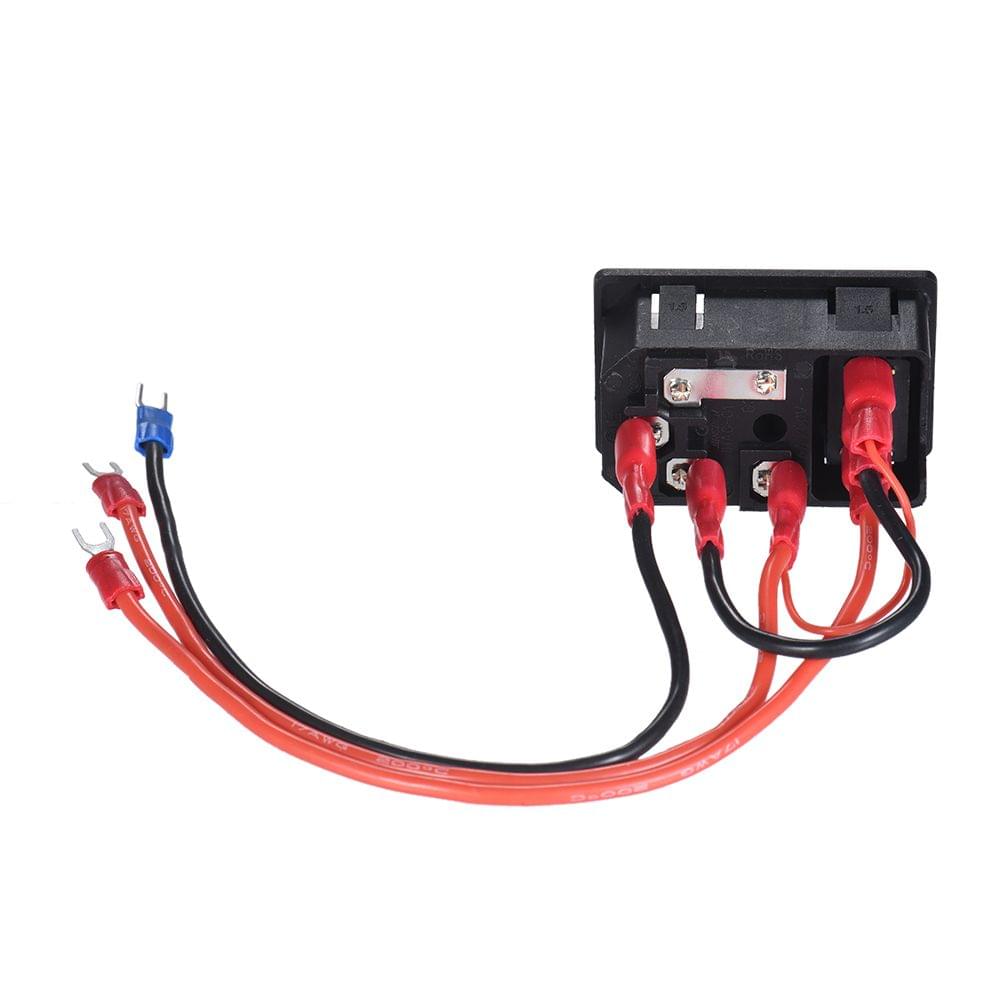 220V/110V 15A Power Supply Switch Male Socket with Fuse for