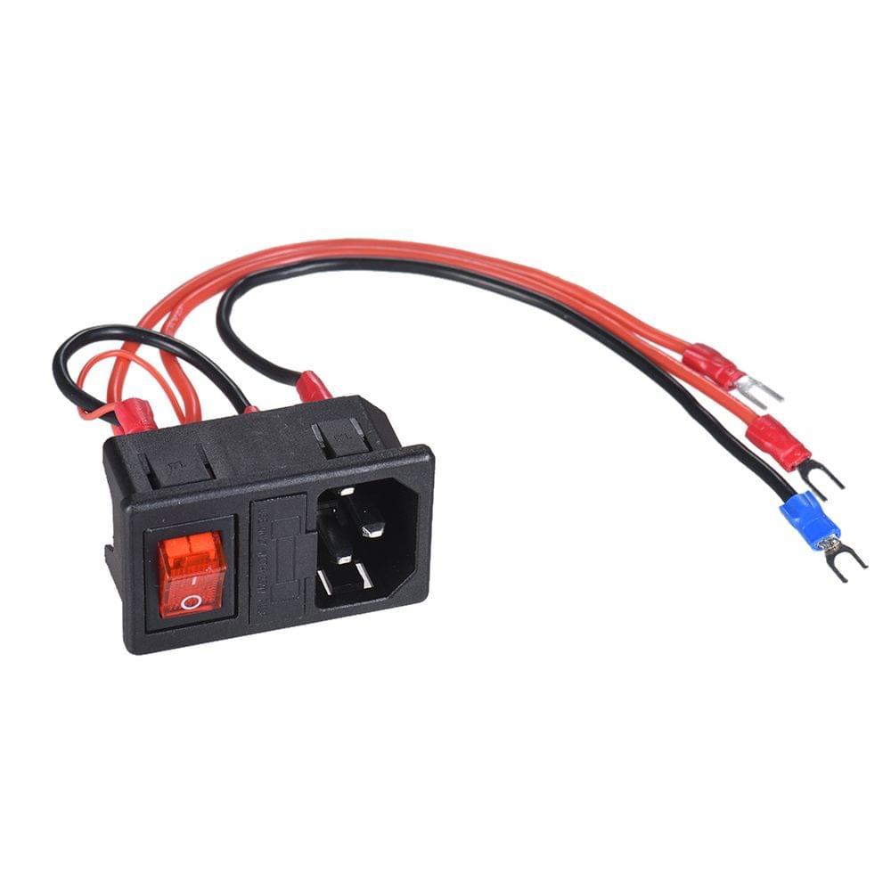 220V/110V 15A Power Supply Switch Male Socket with Fuse for