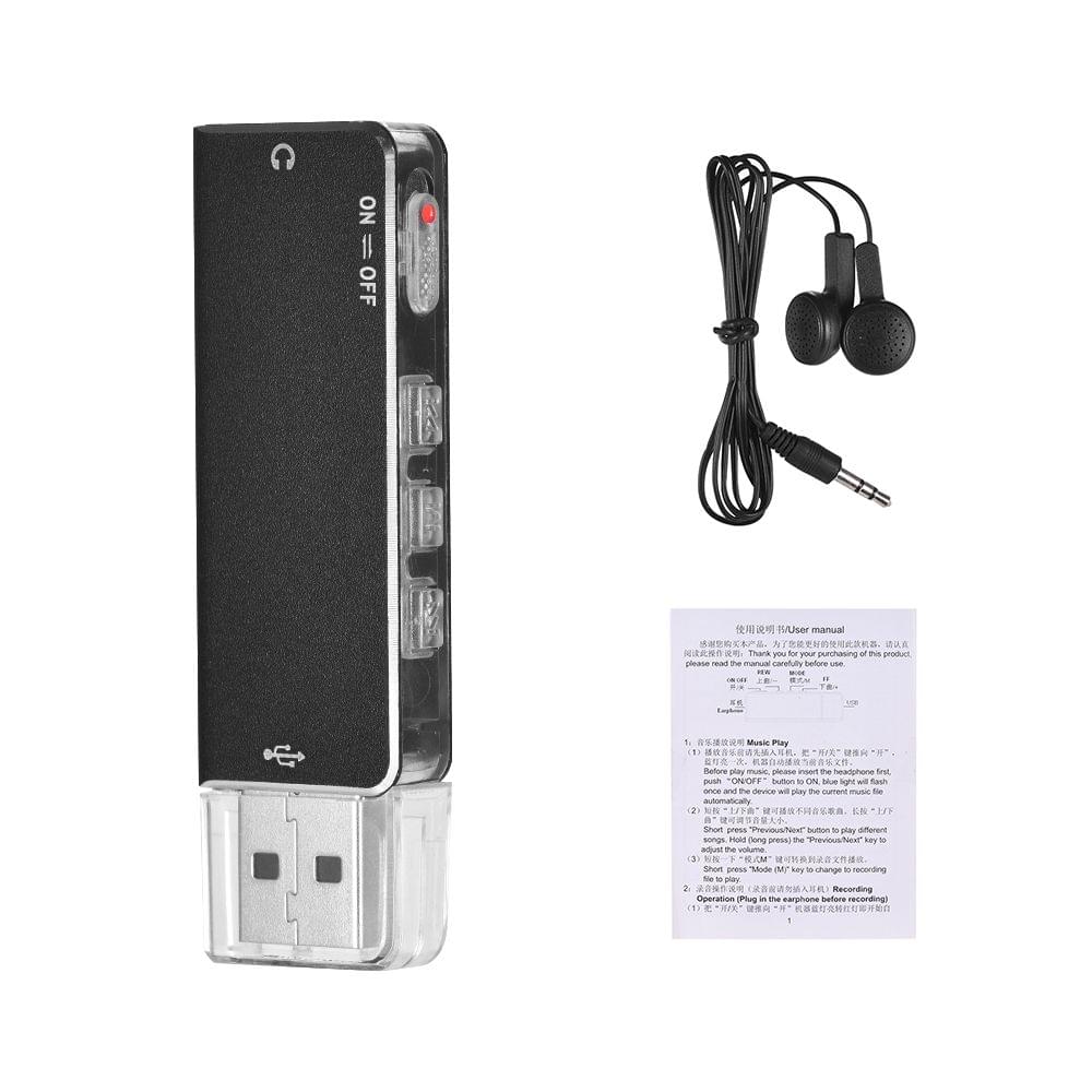 8GB USB Digital Audio Voice Recorder MP3 Music Player USB
