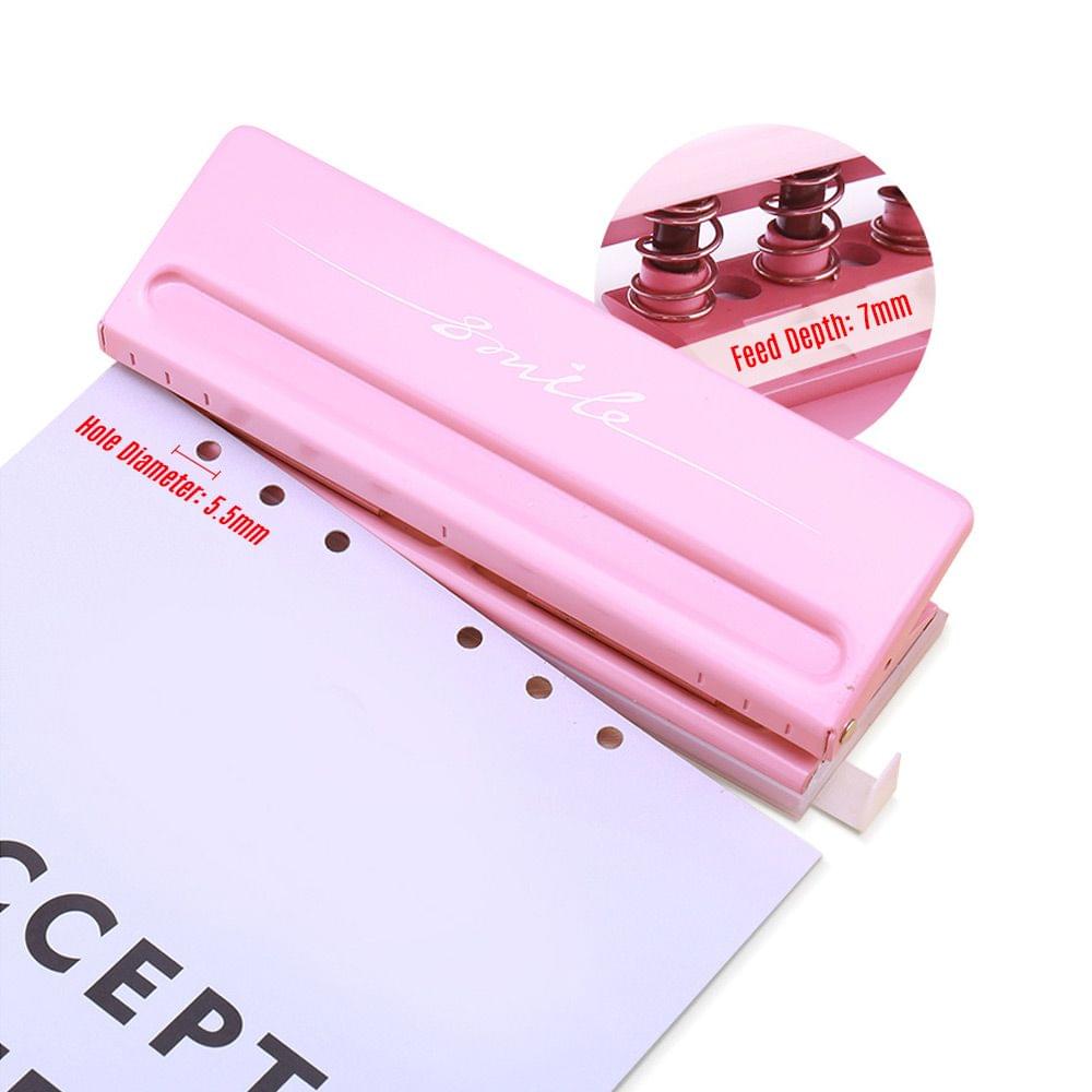Adjustable 6-Hole Desktop Punch Puncher for A4 A5 A6 B7