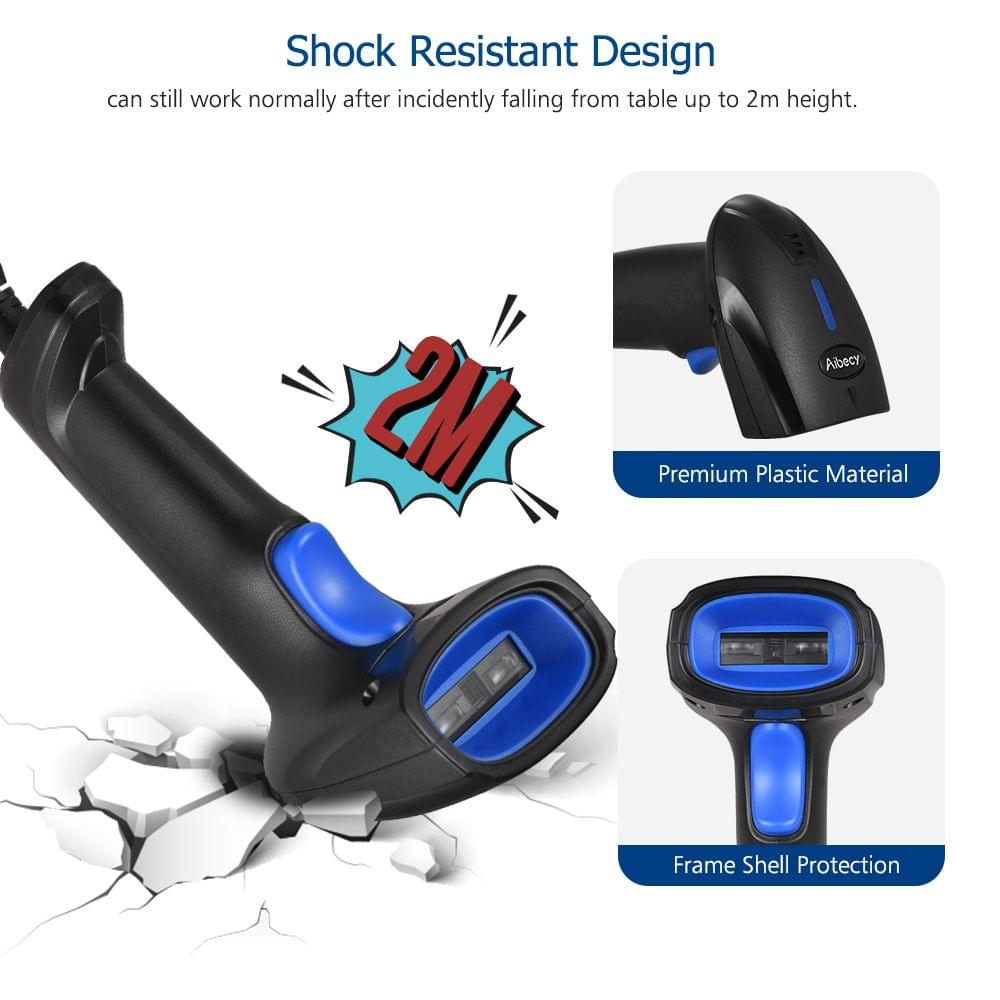 Aibecy Handheld CCD Barcode Scanner Automatic USB Wired 1D