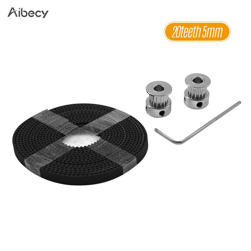 Aibecy 3D Printer Tool Kit 16 Teeth 20 Teeth Timing Alumiun - 20 teeth 5mm pulley&belts&wrench
