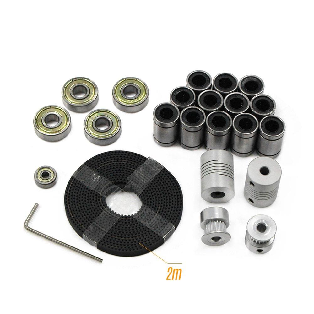 Aibecy 3D Printer Parts Linear Motion Kit LM8UU 608ZZ 624ZZ - bearings&shaft coupler&pulley&belts