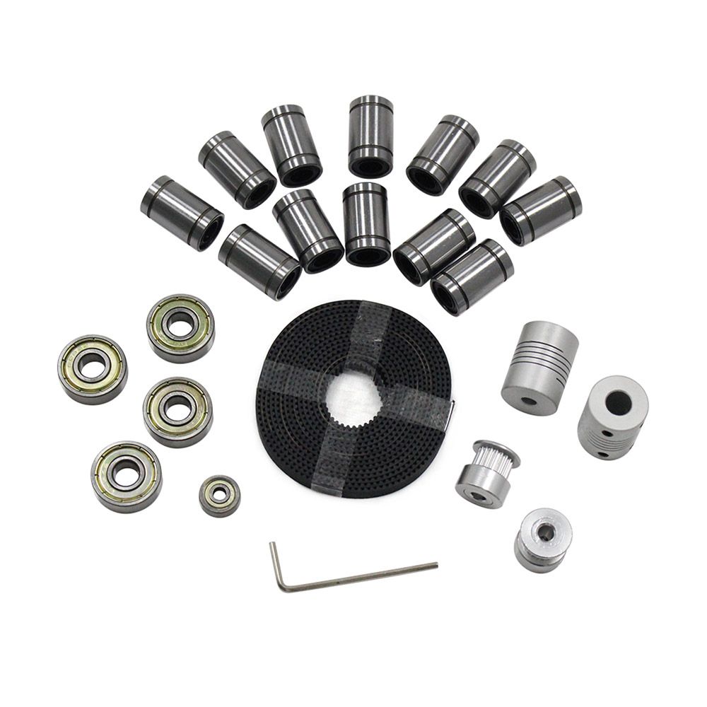 Aibecy 3D Printer Parts Linear Motion Kit LM8UU 608ZZ 624ZZ - bearings&shaft coupler&pulley&belts
