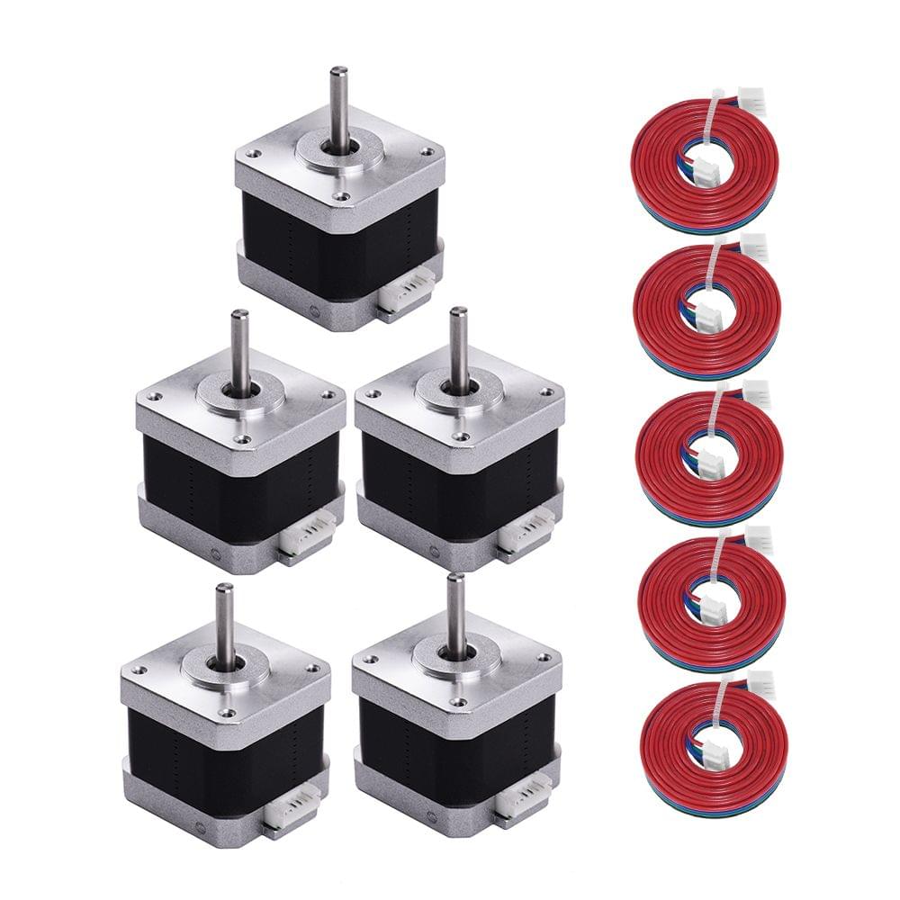 Aibecy 3D Printer 17HS4401 Stepper Motor 1.5A 40N.cm 4-Lead - 5 sets of 17HS4401&XH2.54
