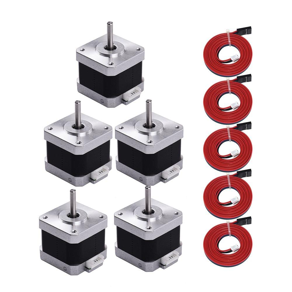 Aibecy 3D Printer 17HS4401 Stepper Motor 1.5A 40N.cm 4-Lead - 5 sets of 17HS4401&DuPont