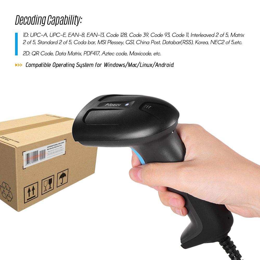 Handheld USB Wired CMOS Image Barcode Scanner 1D 2D - Wired