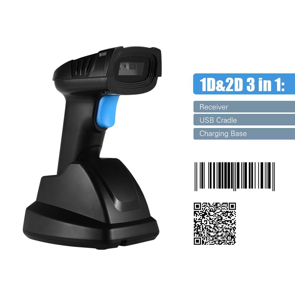 Aibecy Handheld 1D 2D QR Wireless Barcode Scanner Bar Code - 1D&2D