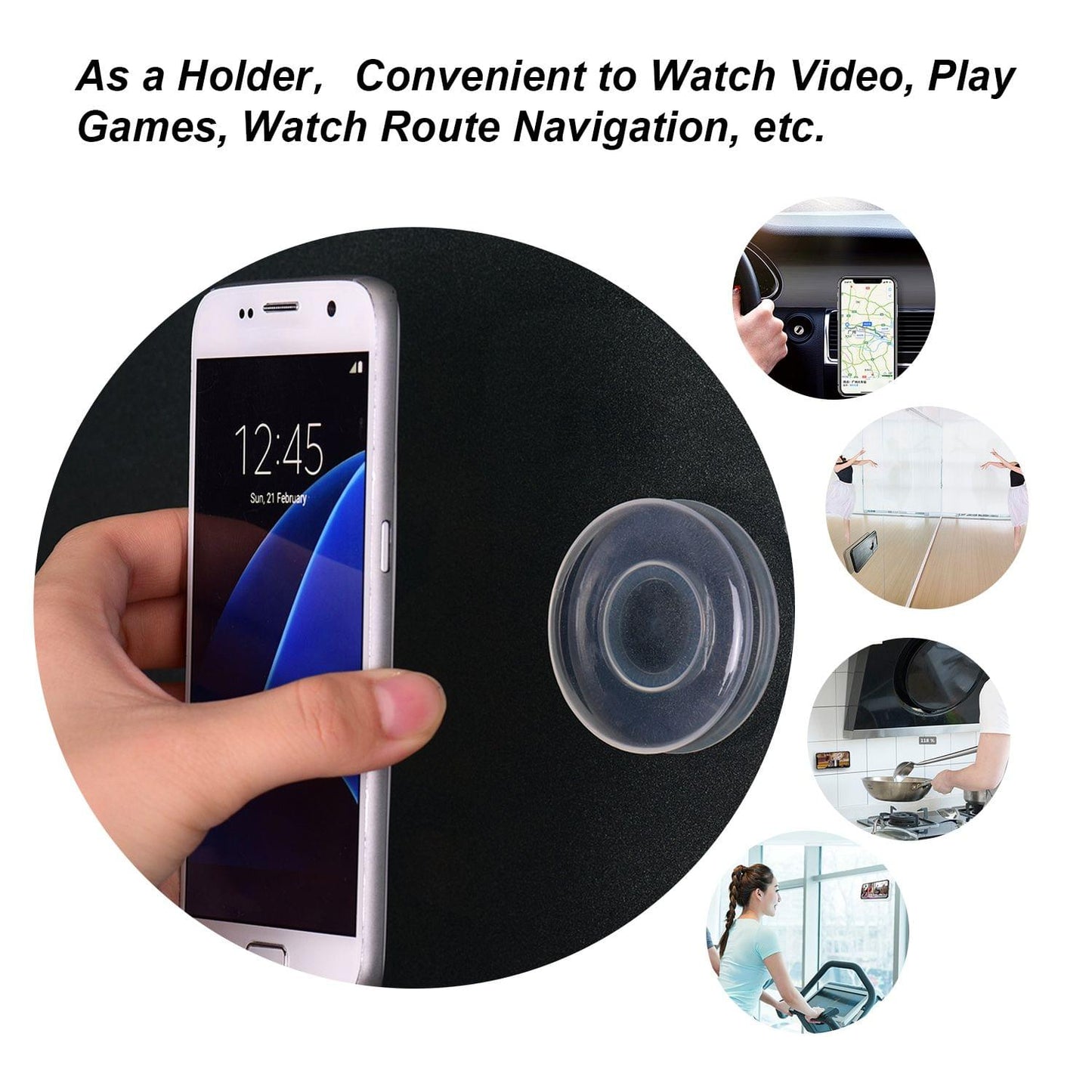Magic Nano Rubber Pad Mobile Phone Holder Sticker Universal - Round& 3pcs